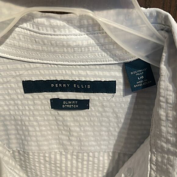 Perry Ellis slim fit stretch button down shirt - L - Picture 2 of 4